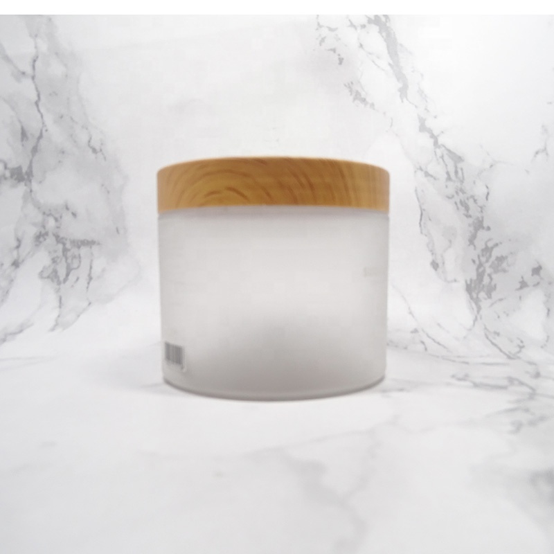 eco friendly empty frosted cear 600ml cosmetic Plastic PET body cream scrub jar with water transfer lid