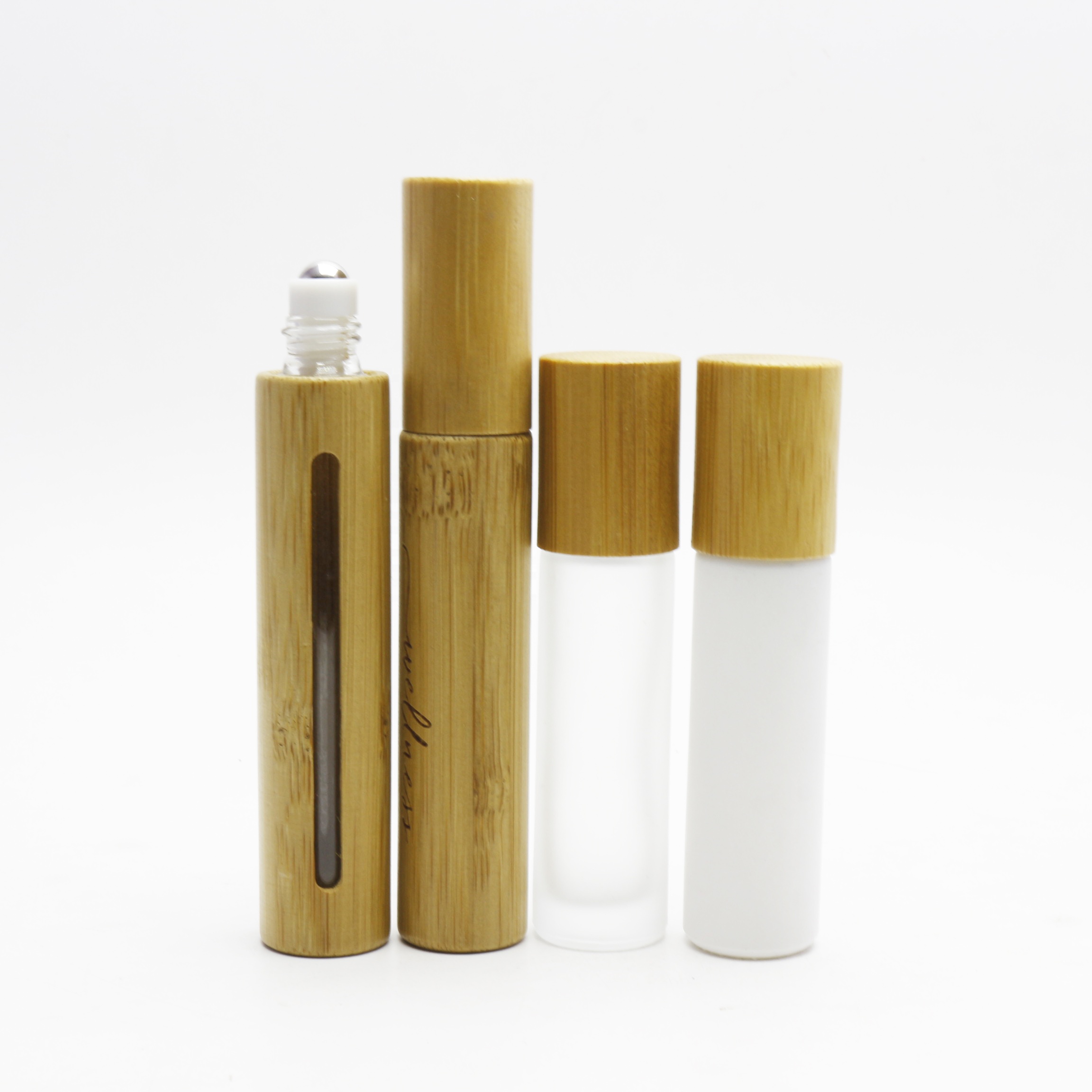 eco friendly essential oil 3ml 5ml 8ml 10ml 15ml roll on glass bottle bamboo roller bottle for perfume roller-8888A