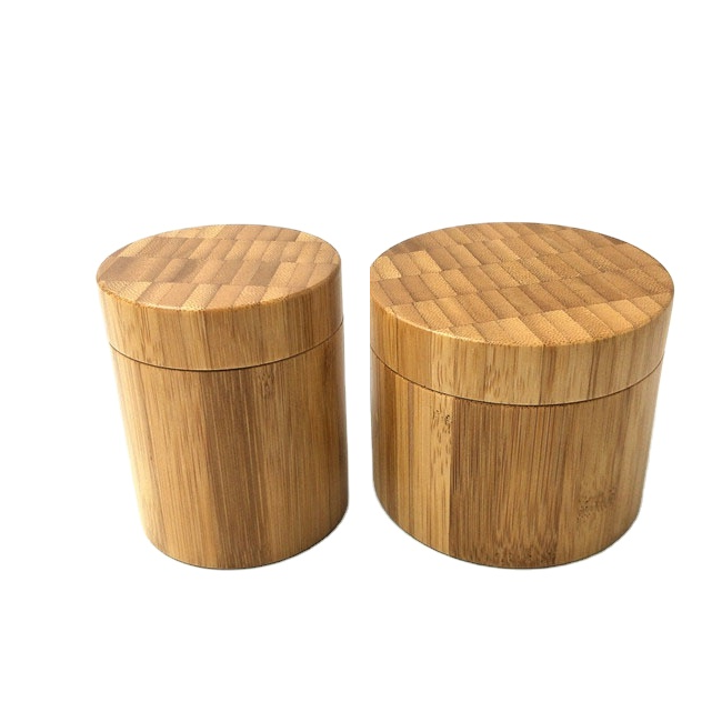 eco friendly natural cosmetic packaging containers wholesale 1oz 2oz 4oz 8oz 16oz perfume container bamboo cream jar with lid