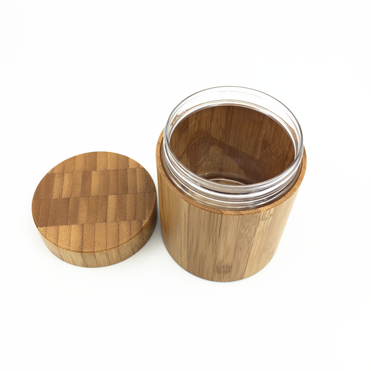 eco friendly natural cosmetic packaging containers wholesale 1oz 2oz 4oz 8oz 16oz perfume container bamboo cream jar with lid