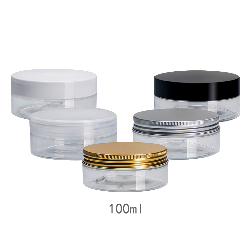 eco friendly plastic empty 50ml 4 oz 100ml 8oz 200 ml clear cosmetic stackable pet plastic cream jar