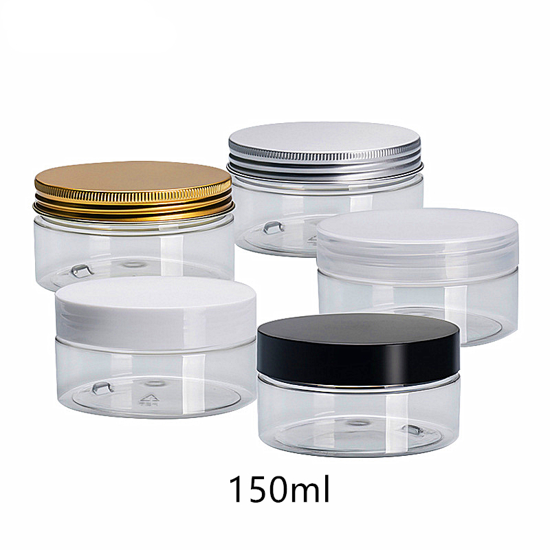 eco friendly plastic empty 50ml 4 oz 100ml 8oz 200 ml clear cosmetic stackable pet plastic cream jar