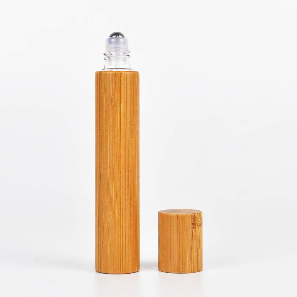 eco friendly roller bottle bamboo cap 10ml roller ball bottle printed for essential oils