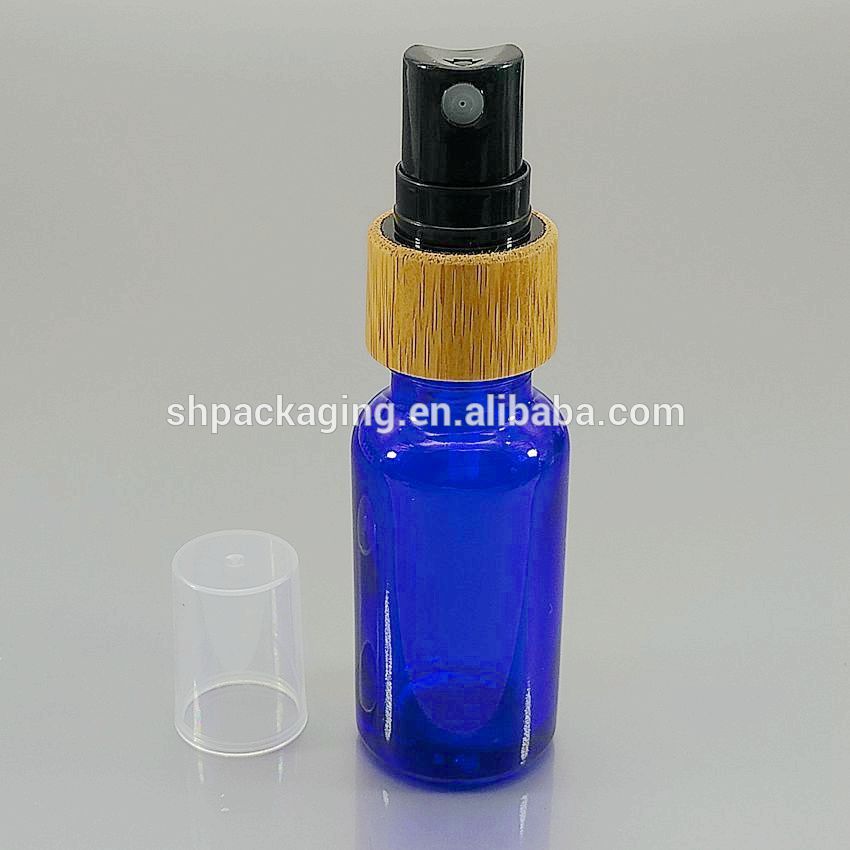 eco friendly spray bottles 20ml wooden bamboo fine mist sprayer 18/410 essential oil bottle clear glass perfume bottle