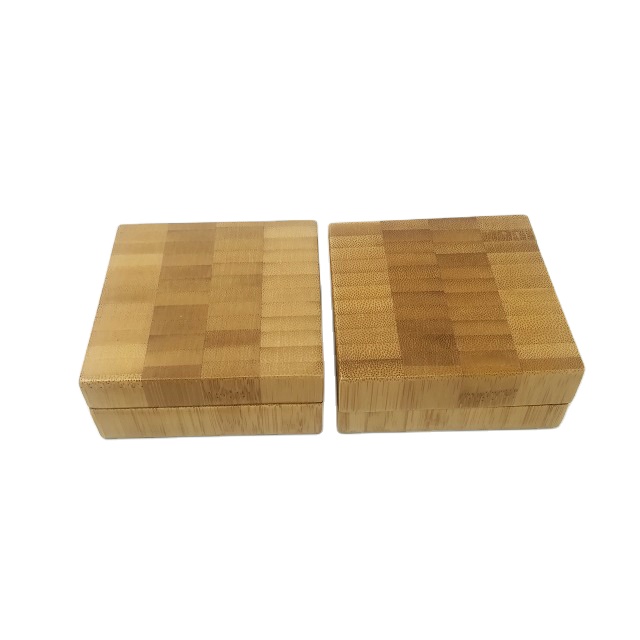 eco friendly square shape bamboo collar jar empty aluminum jar with wood colar bottle cosmetic packaging cream jar