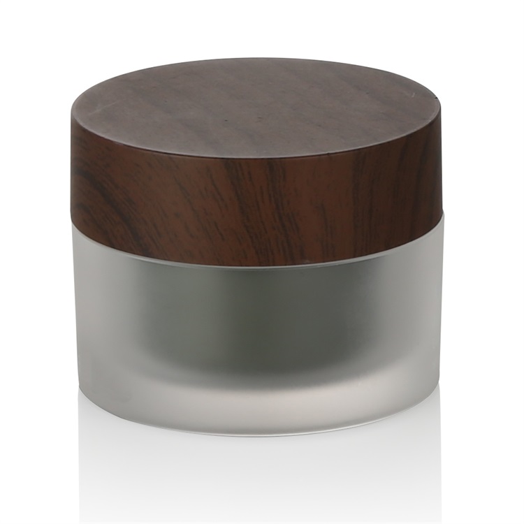 ecofriendly cosmetic cream containers glass jars double walls bamboo lid 30g