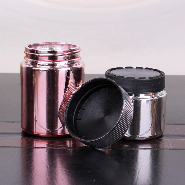 electraplating rose gold 1oz 2oz 3oz glass cylinder empty child proof spice storage jar
