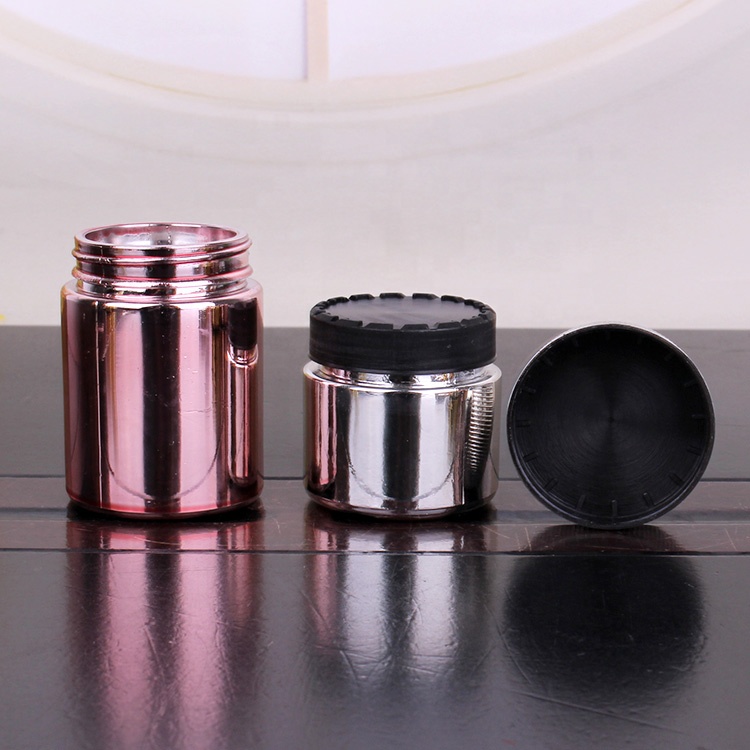 electraplating rose gold 1oz 2oz 3oz glass cylinder empty child proof spice storage jar