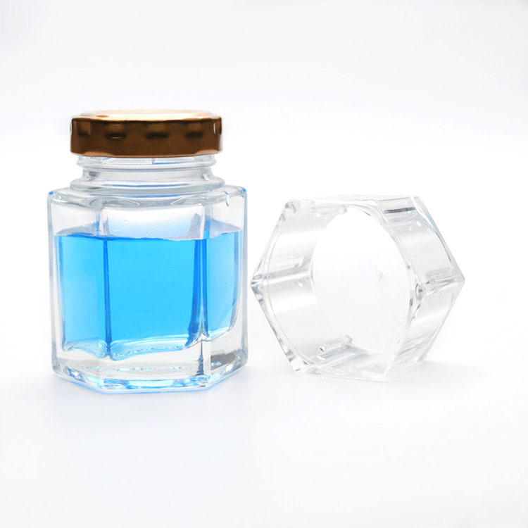 elegant 70ml 60ml 50ml beautiful small glass honey pot jar for honey spices teas nuts