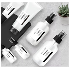 elegant cosmetic set packaging glass bottle for essence emulsion face cream refillable 150ml with pump and spray plastic cap