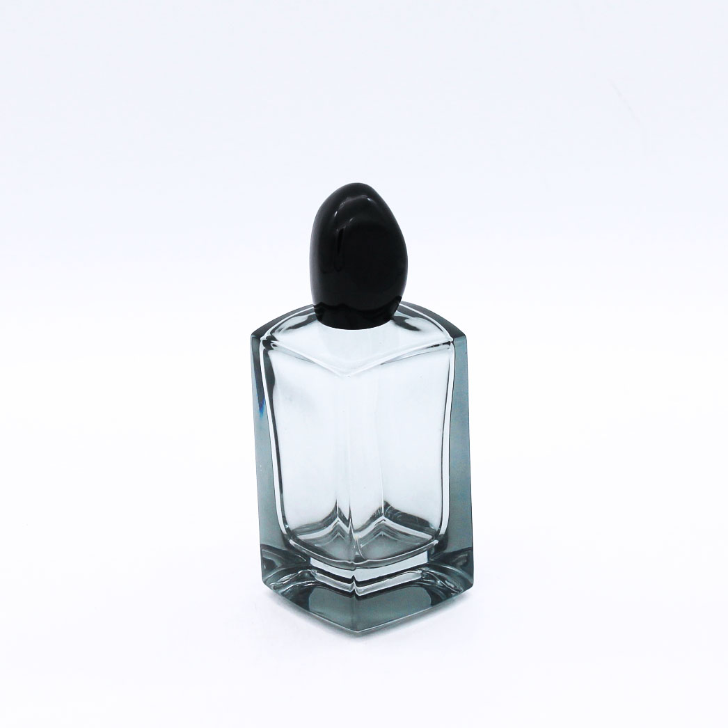 elegant custom black transparent painting empty glass perfume bottle wholesale