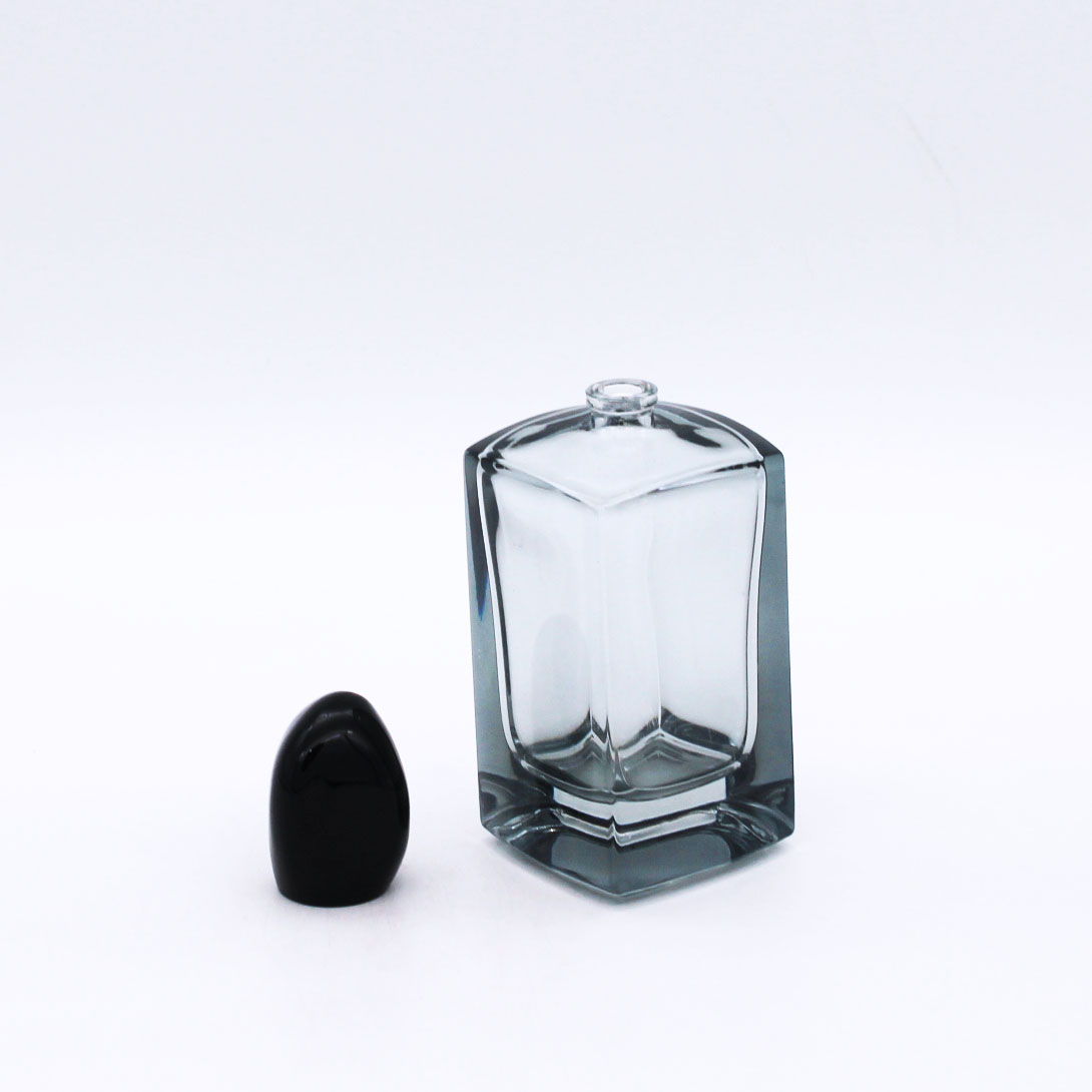 elegant custom black transparent painting empty glass perfume bottle wholesale