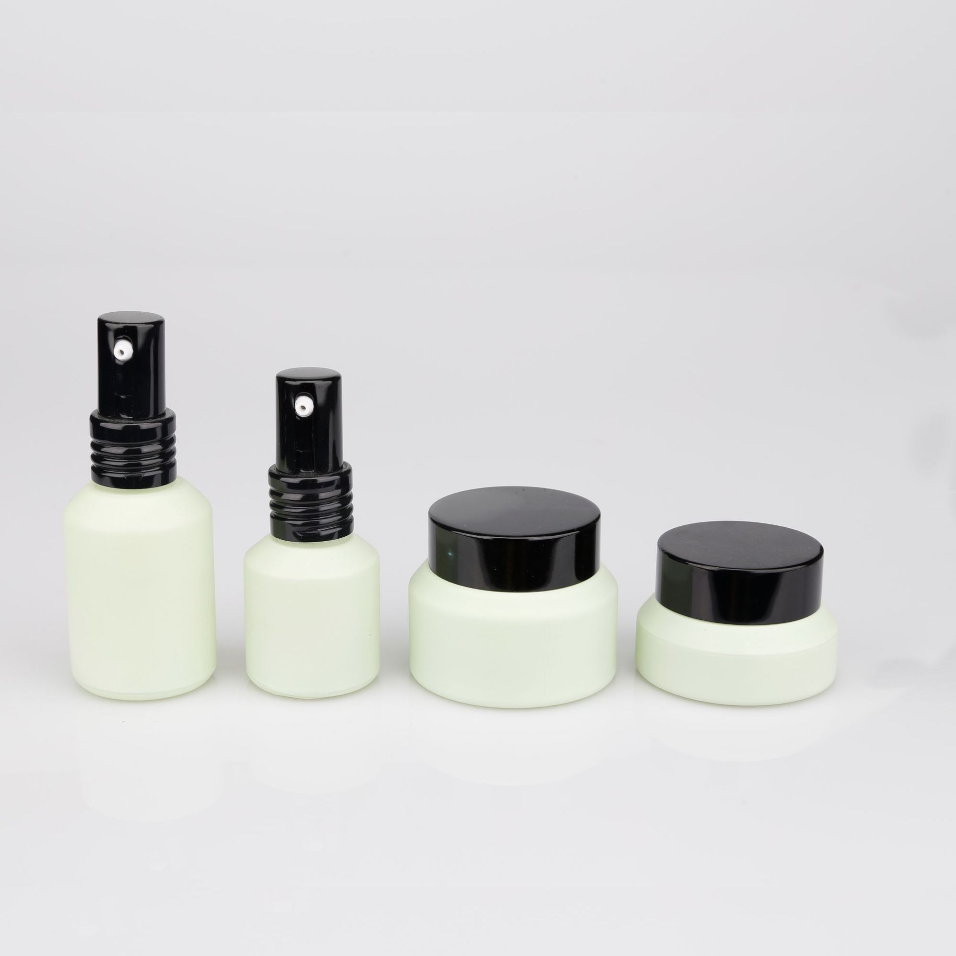 elegant glass cosmetic jar 100ml 30g 50g 100g empty slant shoulder matte white body cream glass jar with white lid