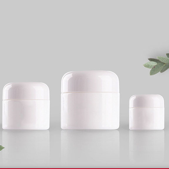 elegant glass cosmetic jar 100ml 30g 50g 100g empty slant shoulder matte white body cream glass jar with white lid