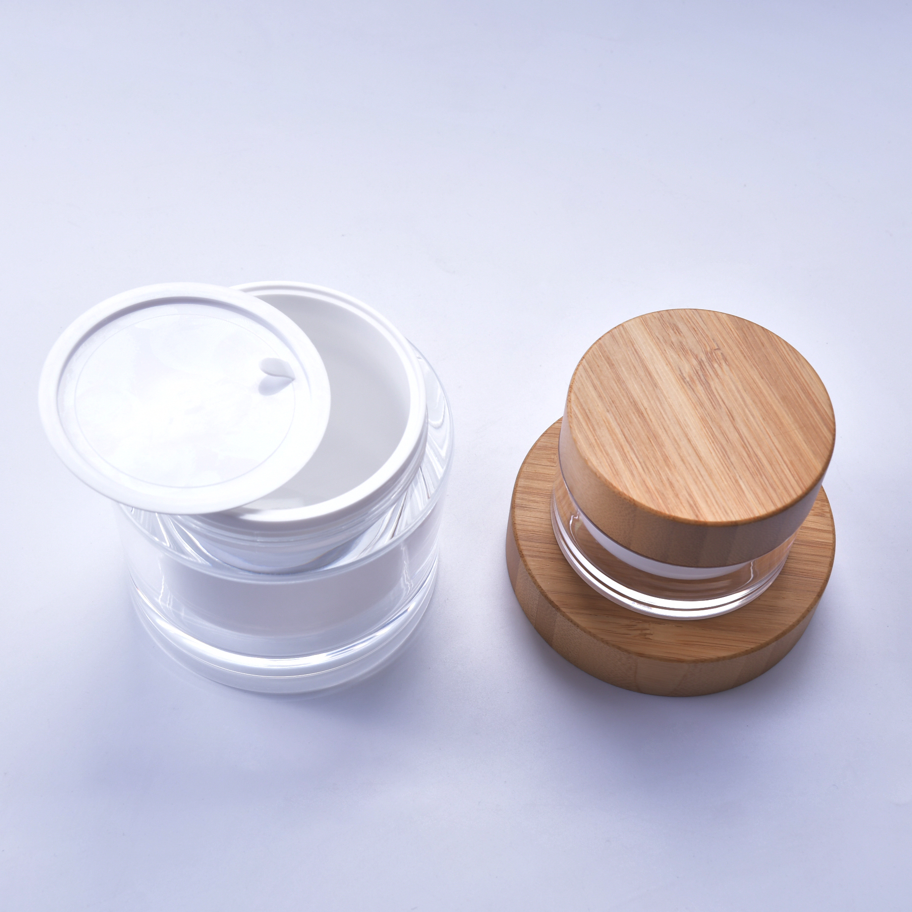 emballage en plastique creme pour les yeux emballage en bambou 50 ml 30 ml 15 ml