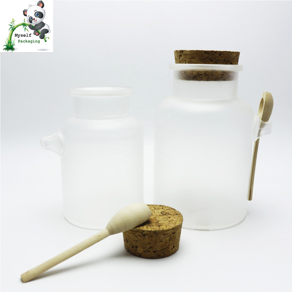 empty 100g 200g 300g 500g cosmetic jars Powder container wooden cork bath salt bottles MBSJ-006K