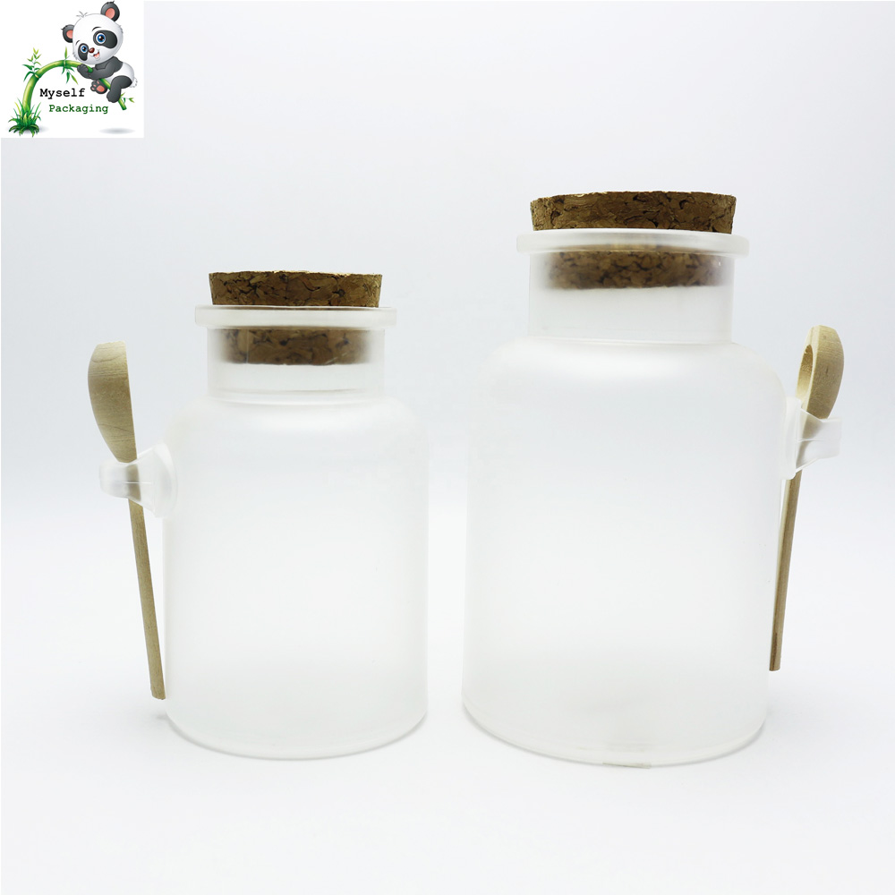 empty 100g 200g 300g 500g cosmetic jars Powder container wooden cork bath salt bottles MBSJ-006K
