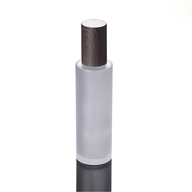 empty 100ml cosmetic glass lotion gradient perfume bottle with wooden cap