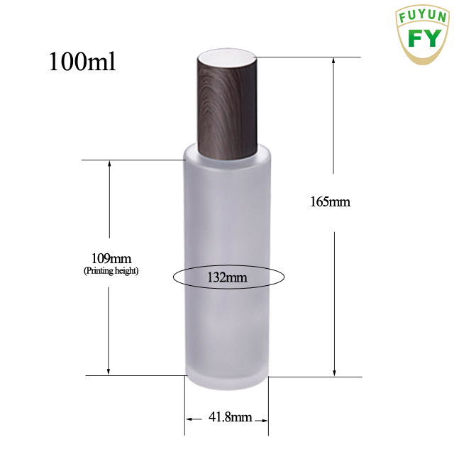 empty 100ml cosmetic glass lotion gradient perfume bottle with wooden cap
