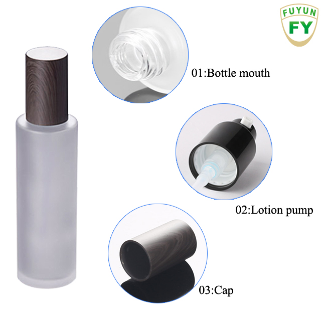 empty 100ml cosmetic glass lotion gradient perfume bottle with wooden cap
