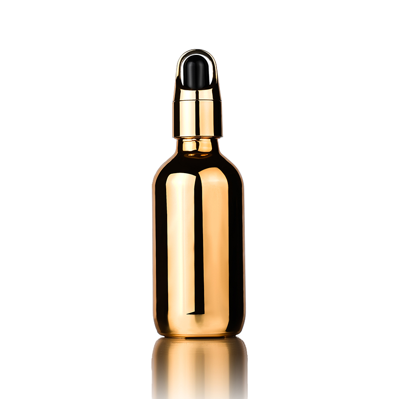empty 10ml 15ml 30ml 60ml sliver gold plating essential oil glass dropper bottle with gold basket cap