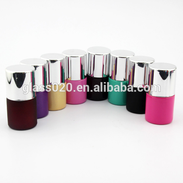 empty 10ml cylinder gel nail polish glass bottle with cap and brush 2016 hot sale