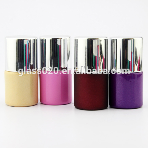 empty 10ml cylinder gel nail polish glass bottle with cap and brush 2016 hot sale