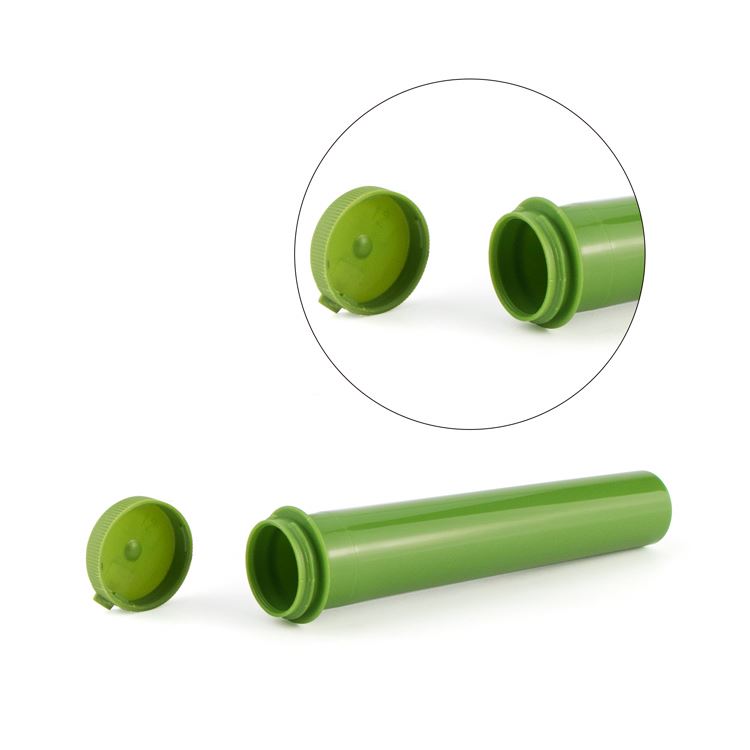 empty 120mm childproof tube with plastic lid custom printed cigar tubes screw cap child resistant preroll joint packaging