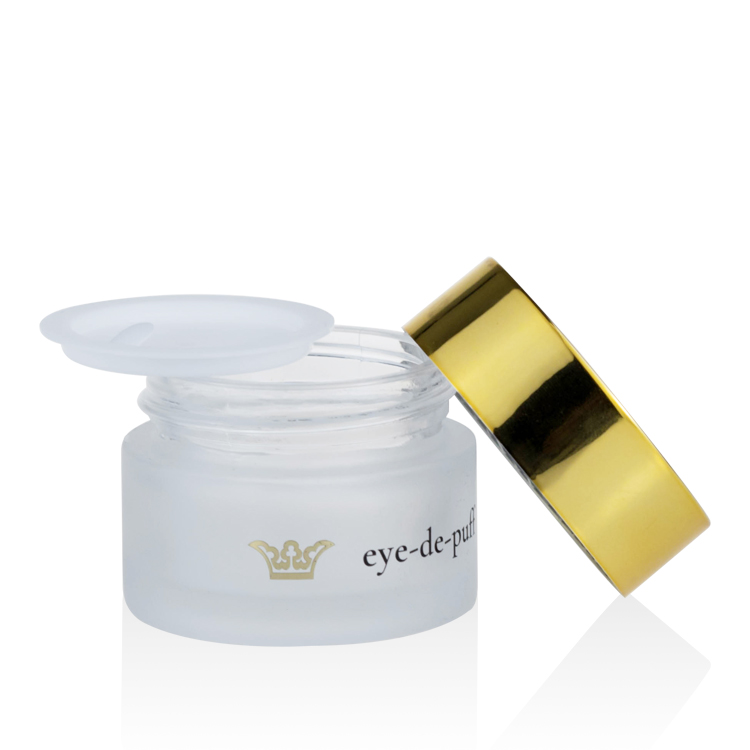 empty 15g glass lip jar 5g 10g 15ml 20g 30g 50g 100g 200g hot stamping silk printing white frosted glass cream jar with gold lid
