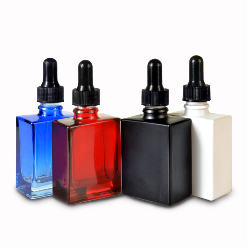empty 15ml 30ml 50ml 100ml frosted clear black white square rectangle glass perfume spray bottle