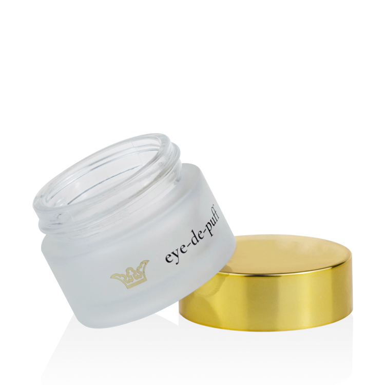 empty 15ml cosmetic gold lid glass jar 5g 10g 15g 20g 30g 50g 100g 200g straight sided round white frosted glass cream jar