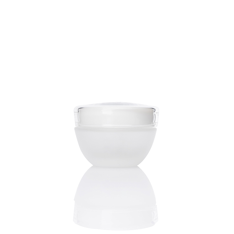 empty 20g 30g 50g custom screen printing white glass jar cosmetic jar for cream