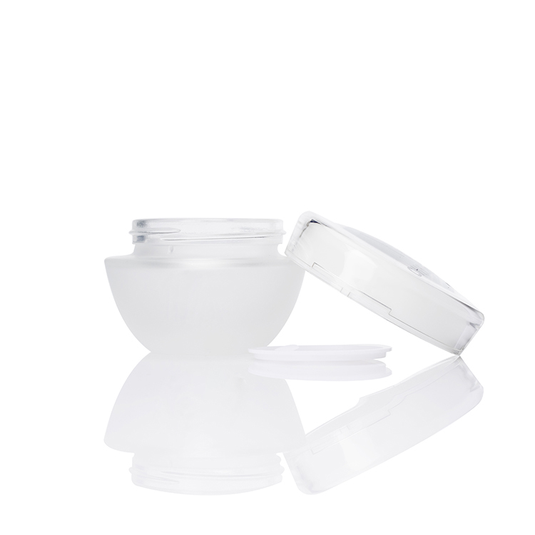 empty 20g 30g 50g custom screen printing white glass jar cosmetic jar for cream