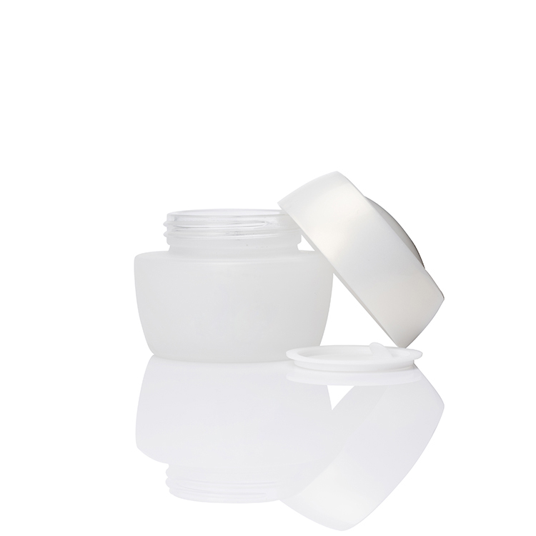 empty 20g 30g 50g custom screen printing white glass jar cosmetic jar for cream