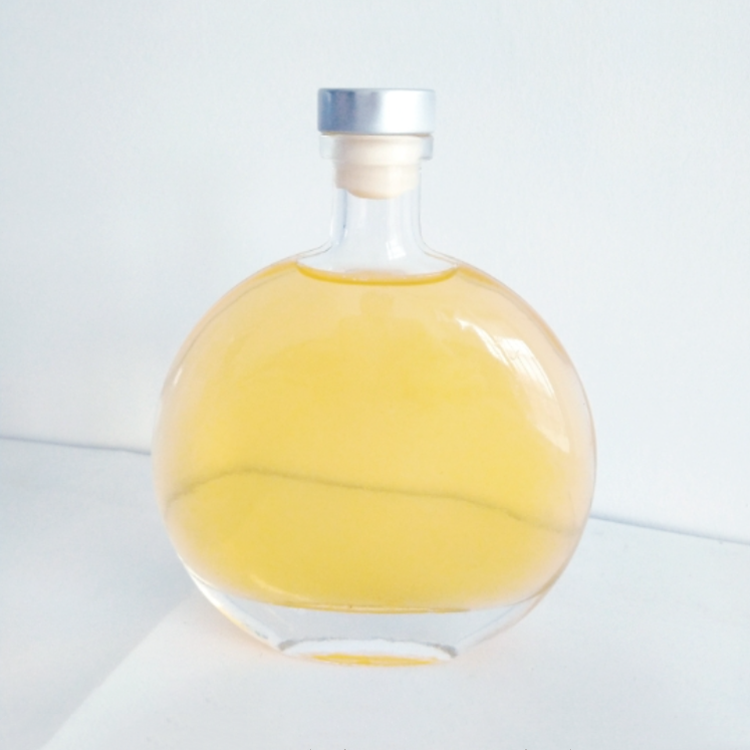 empty 250ml 500ml round clear flat glass bottle for fruit wine