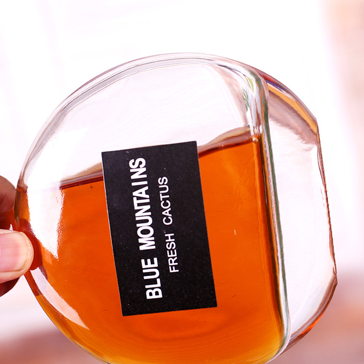 empty 250ml 500ml round clear flat glass bottle for fruit wine