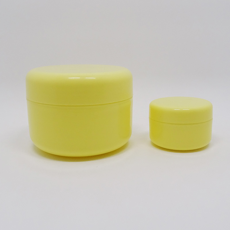 empty 30g 50g 100g 150g 250g body butter cream yellow PP plastic cosmetic jar packaging