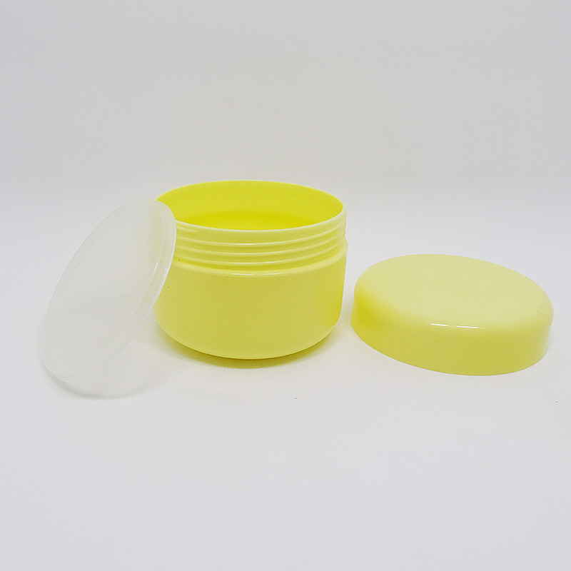 empty 30g 50g 100g 150g 250g body butter cream yellow PP plastic cosmetic jar packaging