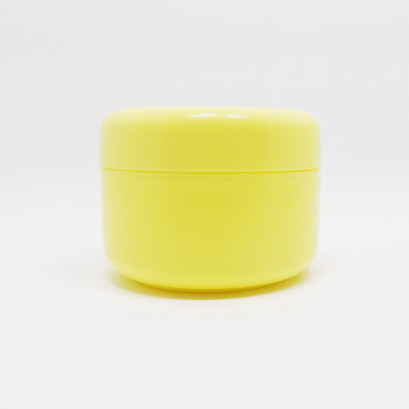 empty 30g 50g 100g 150g 250g body butter cream yellow PP plastic cosmetic jar packaging