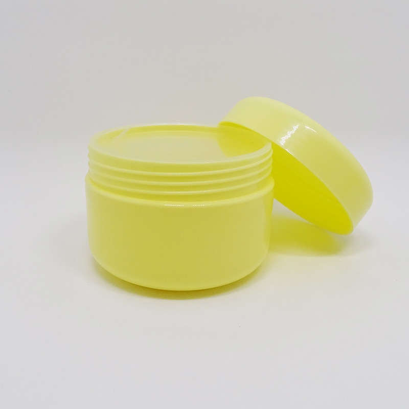 empty 30g 50g 100g 150g 250g body butter cream yellow PP plastic cosmetic jar packaging