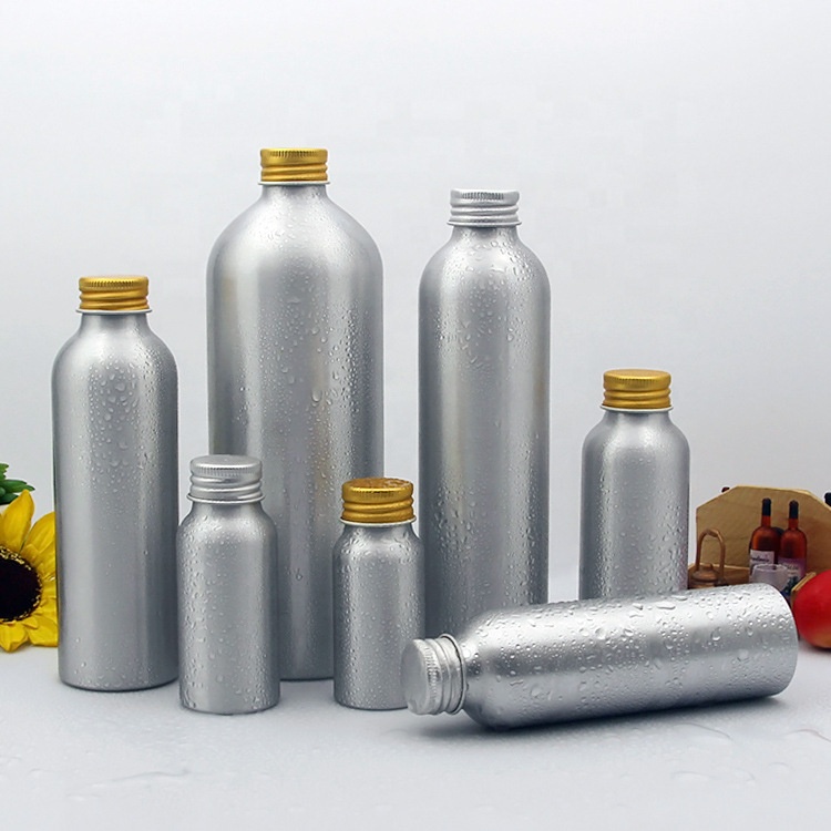 empty 30ml 50ml 100ml 120ml 150ml 250ml 500ml Aluminium bottle with aluminium cap