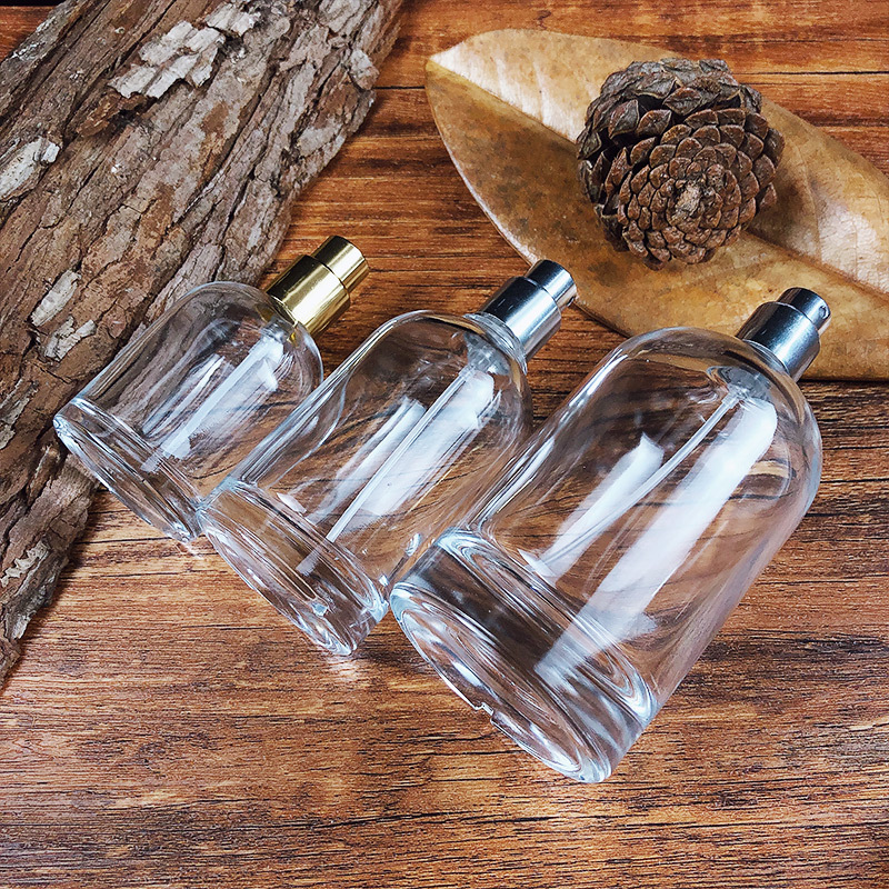 empty 30ml 50ml 100ml thick round perfume glass bottles high quality crimp parfum spray bottle