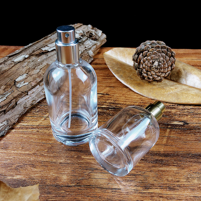 empty 30ml 50ml 100ml thick round perfume glass bottles high quality crimp parfum spray bottle