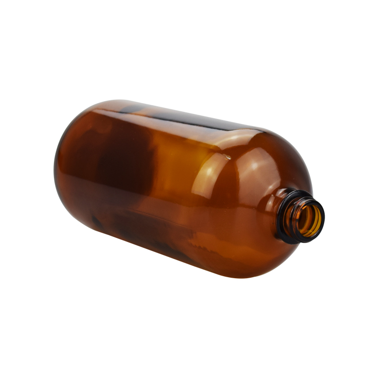 empty 32oz 1000ml large size amber boston round glass pharmaceutical bottle 1oz 2oz 4oz 8oz 16oz medicine bottle with screw cap