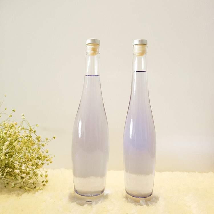 empty 375ml 500ml bowling shape glass bottle for wine with polymer T cap