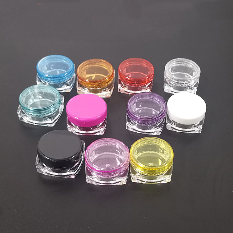 empty 3g 5g plastic PS square cosmetic sample jar for eye cream