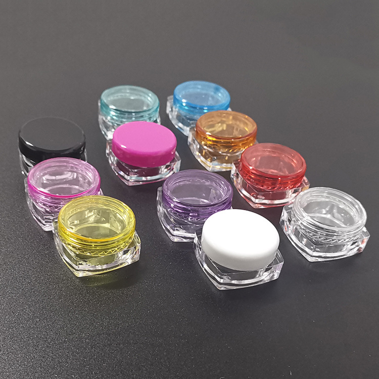 empty 3g 5g plastic PS square cosmetic sample jar for eye cream