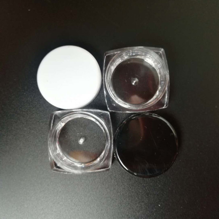 empty 3g 5g plastic PS square cosmetic sample jar for eye cream