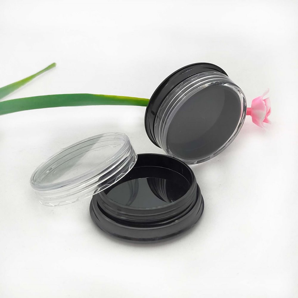 empty 3g plastic jar, round case for cream or nail powder container