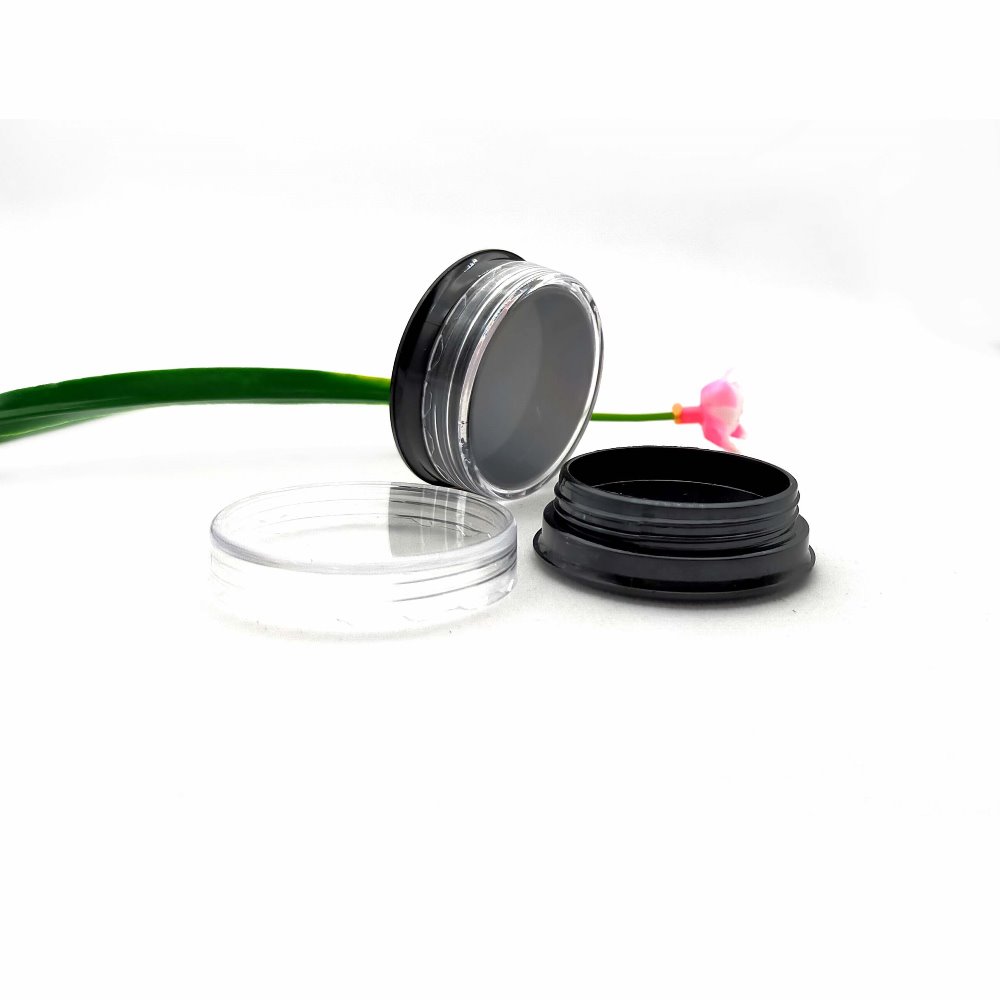 empty 3g plastic jar, round case for cream or nail powder container